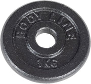 Disco in ghisa peso 1 kg e diametro 25 mm - allenamento con bilanciere - ginnastica a casa