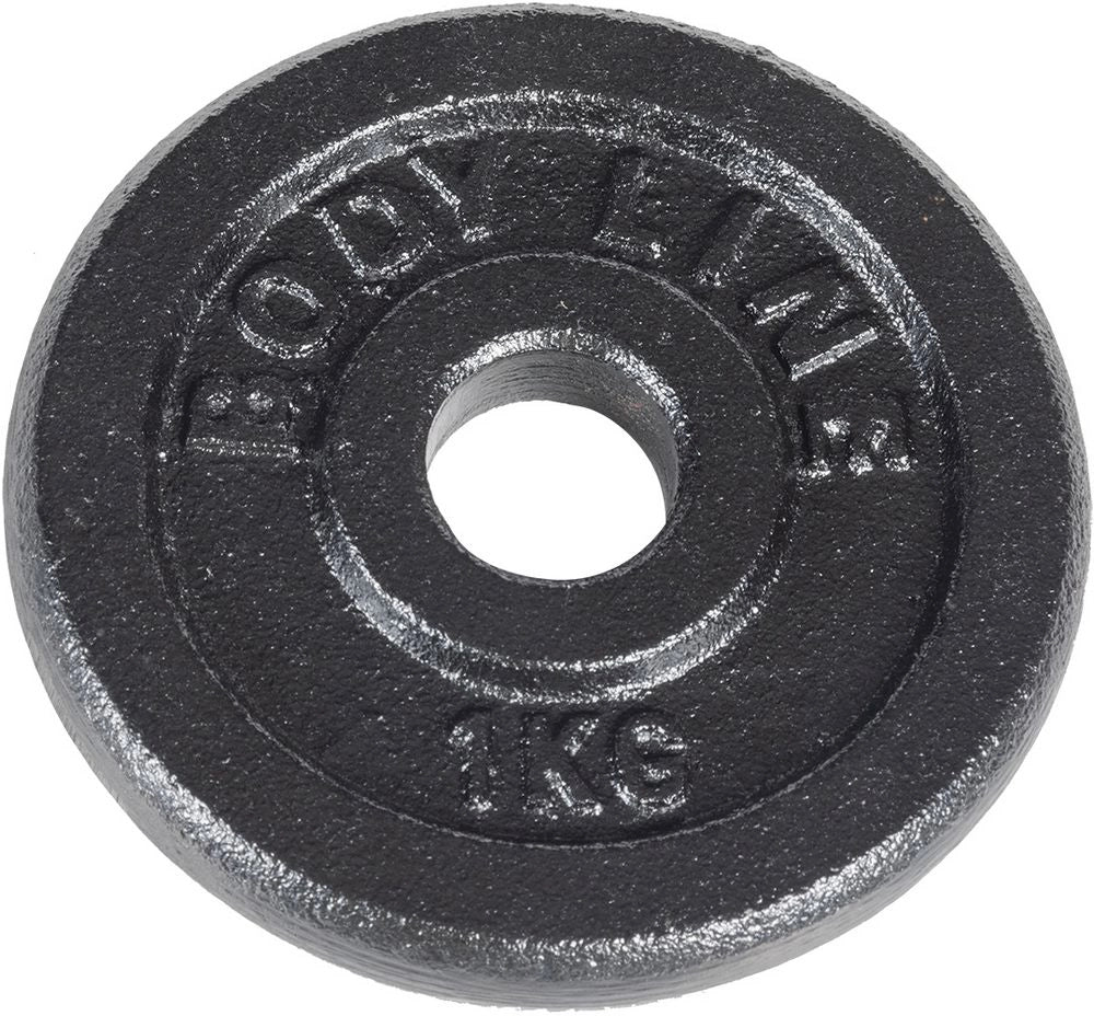 Disco in ghisa peso 1 kg e diametro 25 mm - allenamento con bilanciere - ginnastica a casa