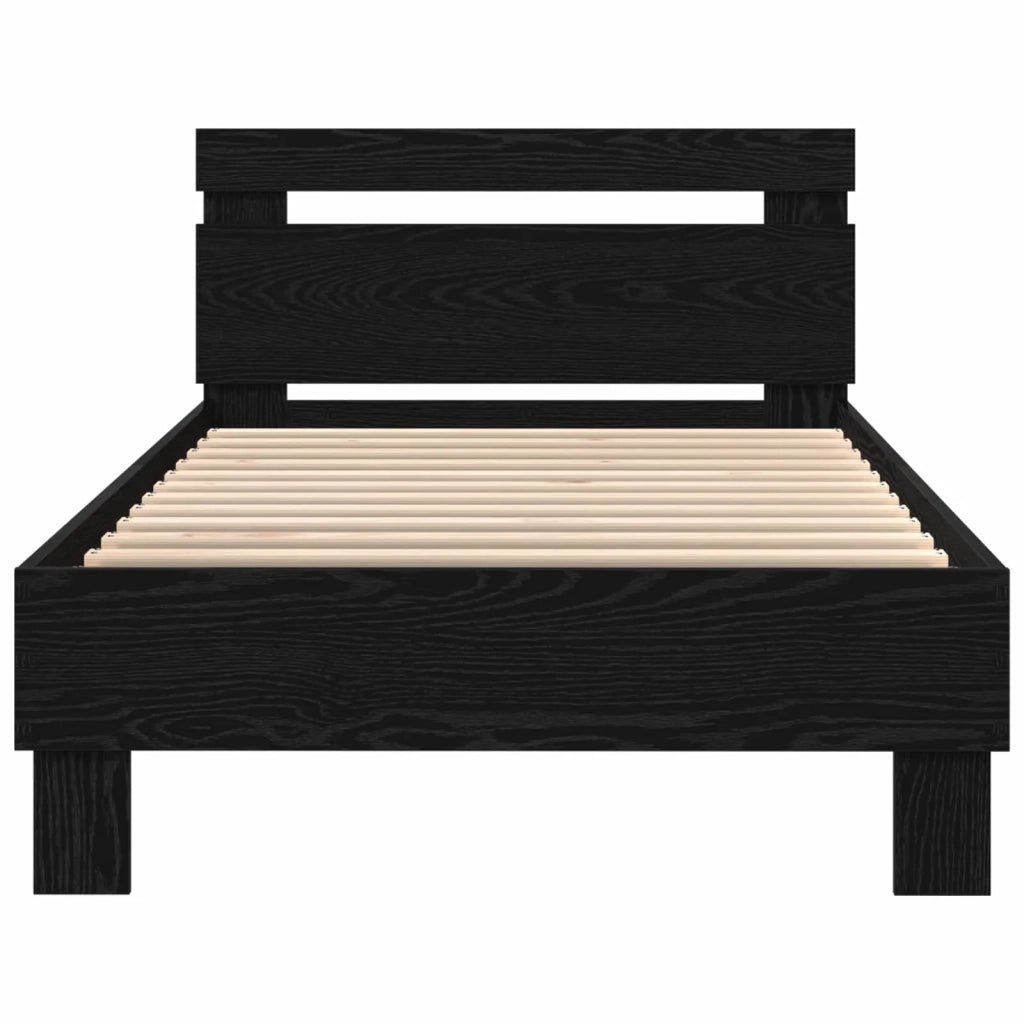 Struttura del letto Rovere Nero Legno ingegnerizzato 8008999