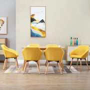 Sedie da Pranzo 6 pz Gialle in Tessuto cod mxl 68129