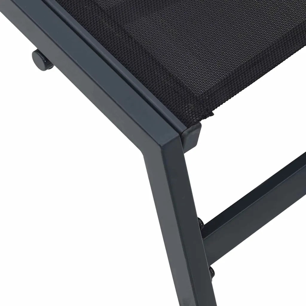 Lettino 1-persona Nero e antracite 197 x 54 x 86 cm Acciaio 42010348