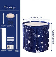 Bagno Portatile - Ripiegabile - Bagno Emerso - Per Adulti - Bagno - Piscina Acquatica - 70x65cm - Design Cielo Stellato - Blu