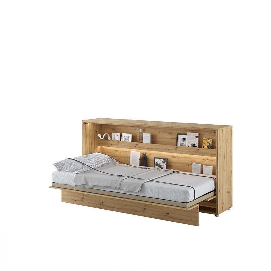 Lenart Bed Concept letto da parete orizzontale cm211x46-118x107H Rovere