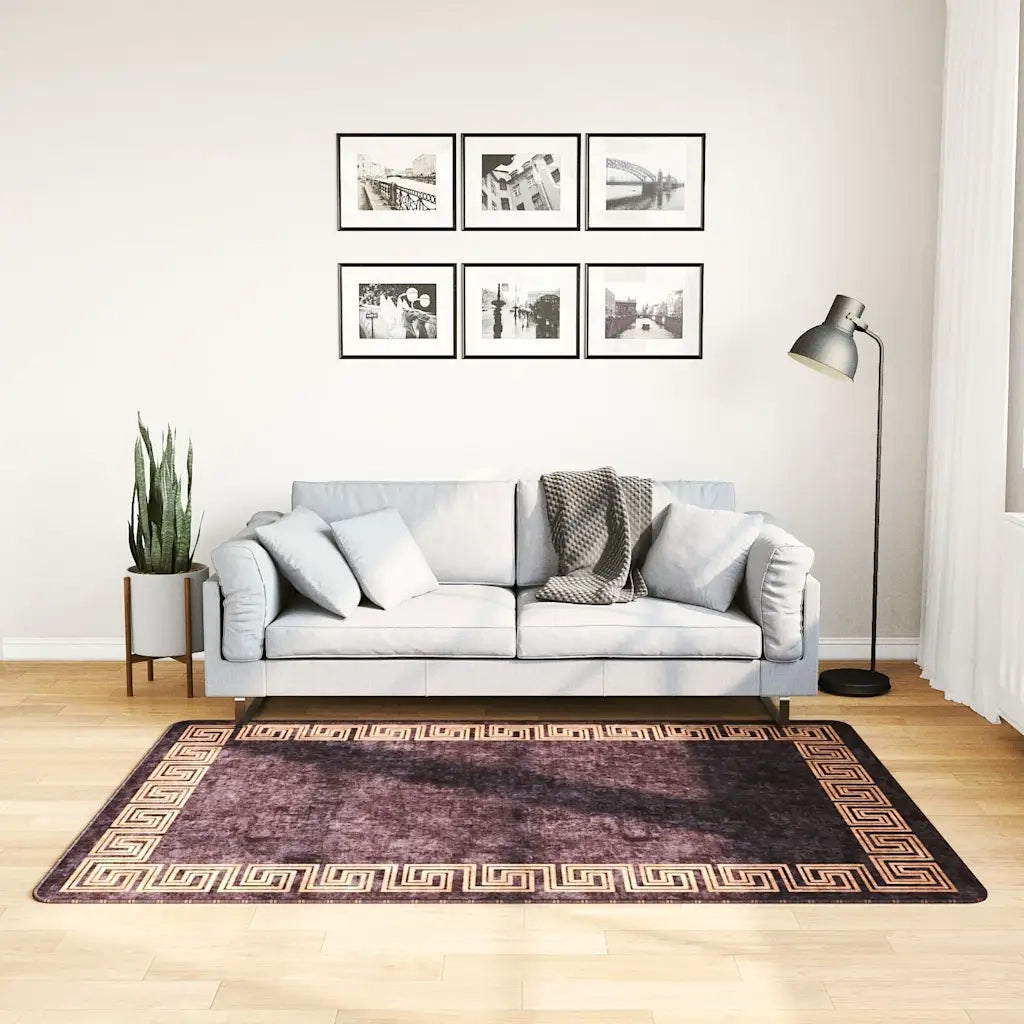 Tappeto Lavabile 120x180 cm Nero e Oro 337930