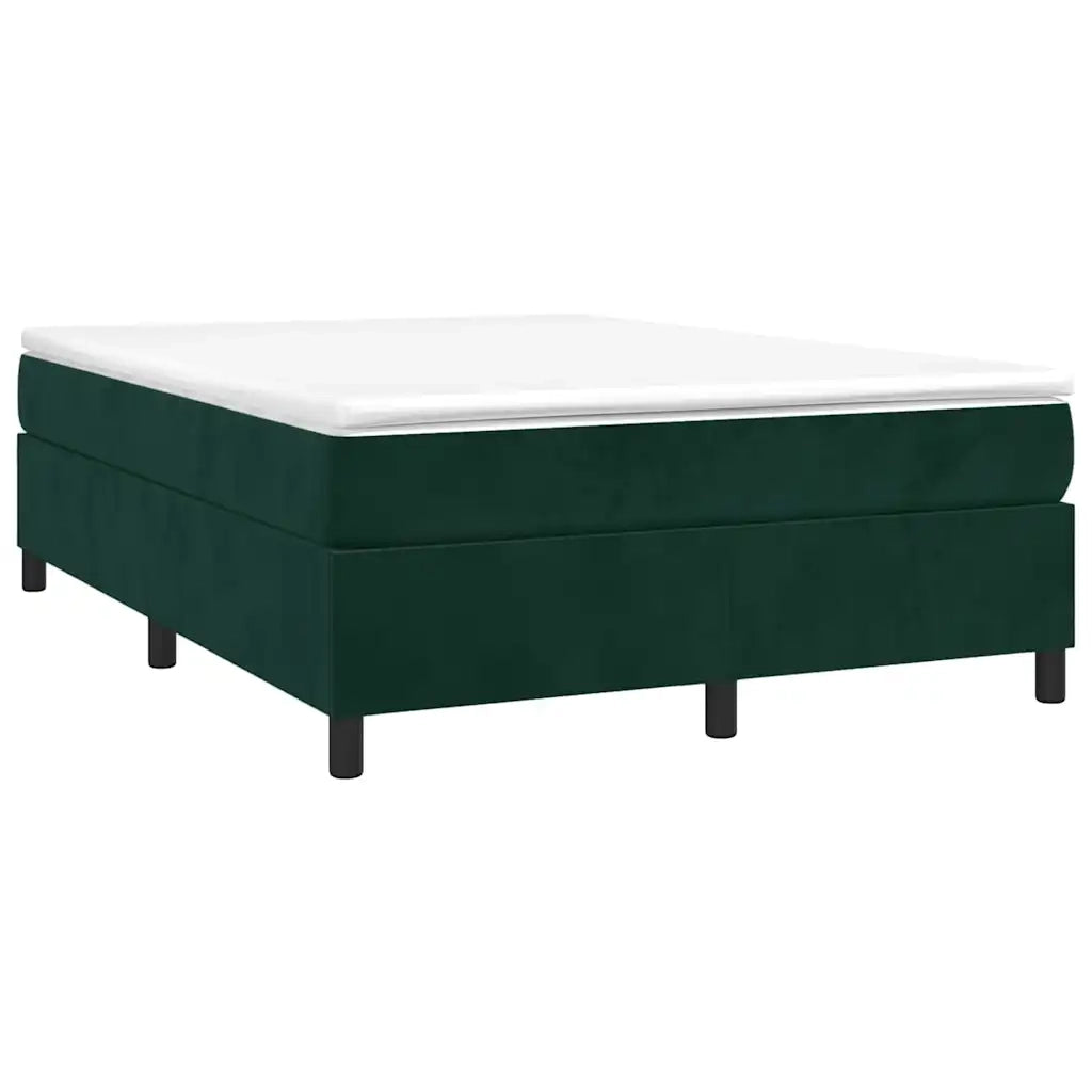 Giroletto a Molle con Materasso Verde Scuro 140x200 cm Vellutocod mxl 123852