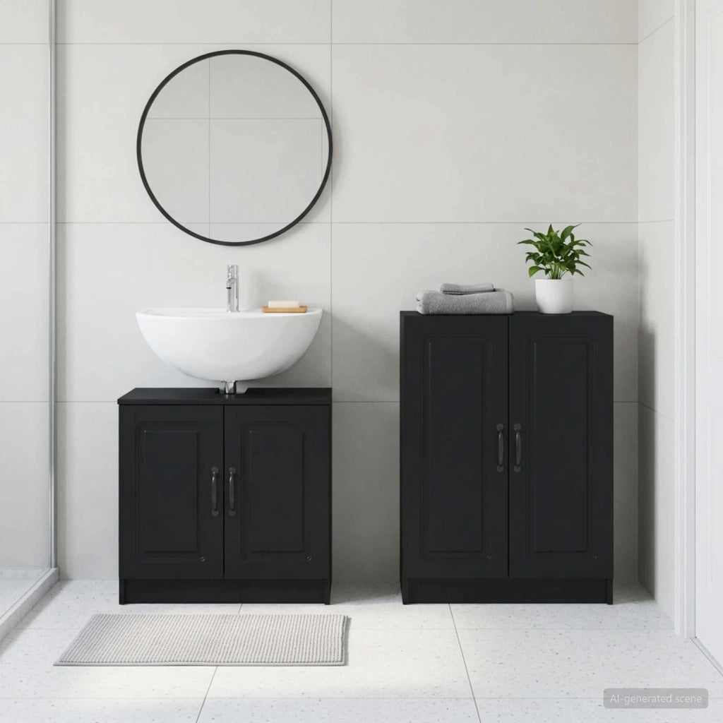 Set di Armadi da Bagno da 2 Pezzi UTRECHT Nero 3417649