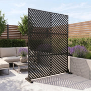 Pannello Divisorio Kekan con Struttura Decorativa in Acciaio 180 x 120 cm - Nero casa.pro