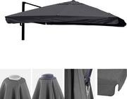 Vergheglio per ombrellone MCW-A96 con coperchio, ombrellone, 3x4m (Ø5m) poliestere 4kg ~ antracite
