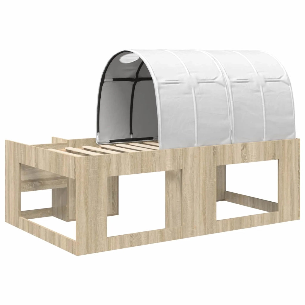 Letto con Tunnel 3 pz Rovere Sonoma e Bianco Legno multistrato 3423641