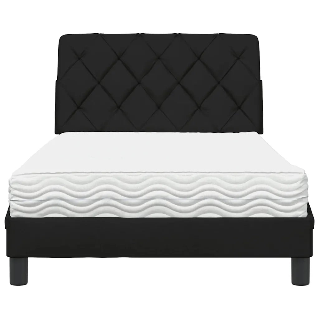 Letto con Materasso-Struttura Letto con Materasso Nero 100x200 cm in Tessuto