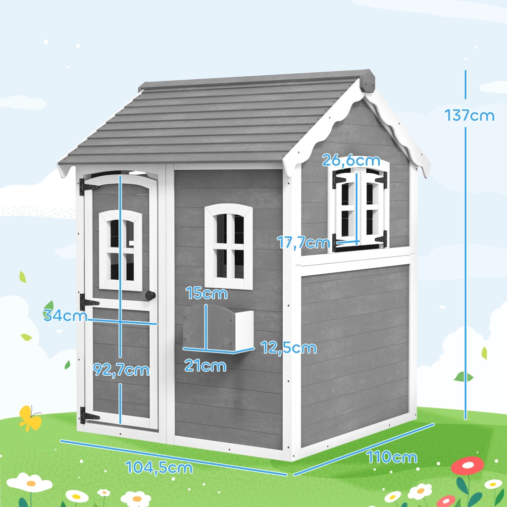 Casetta per bambini in legno di pino grigio ¨C zephmum ¨C 90x90x120