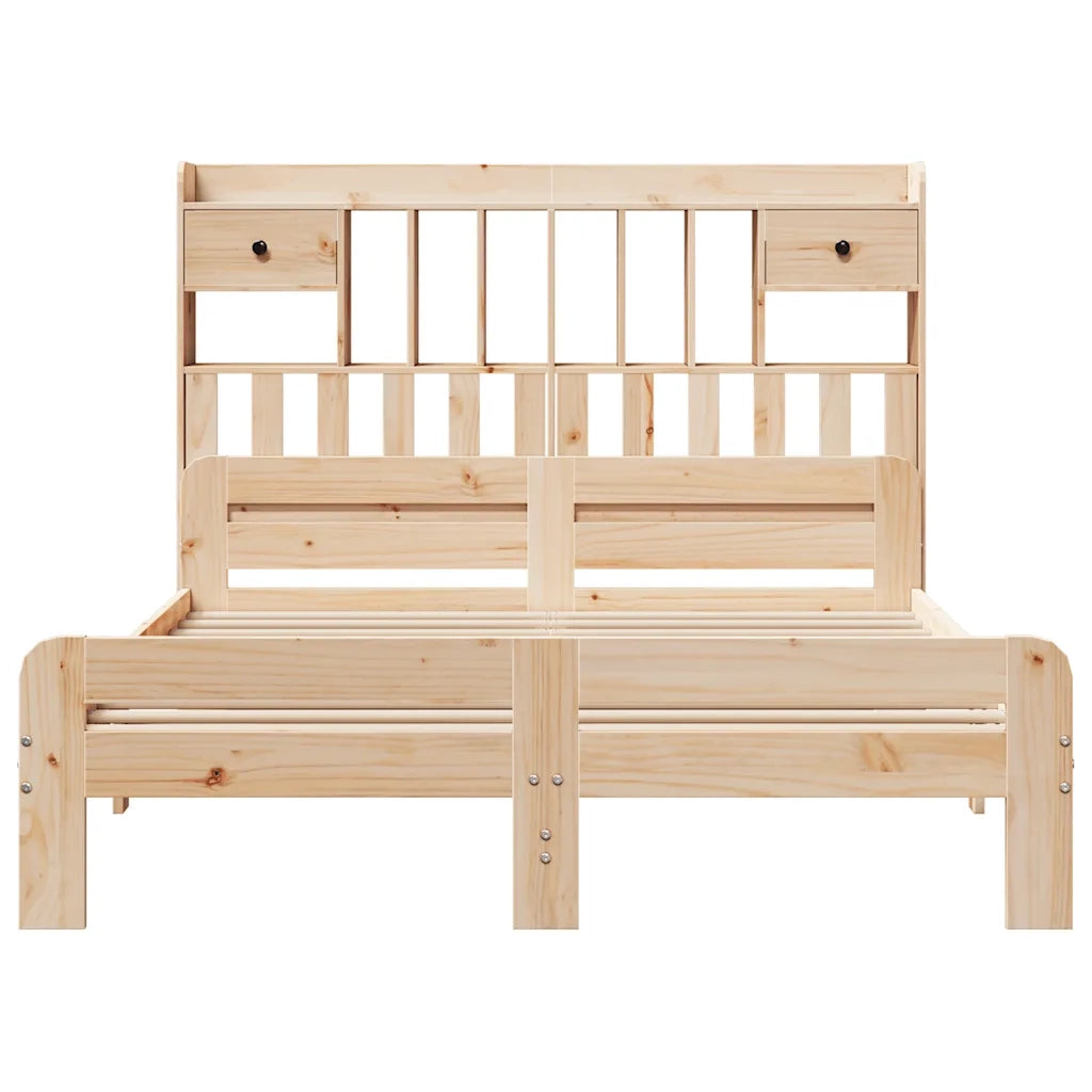 Letto Libreria senza Materasso 150x200 cm in Legno di Pino