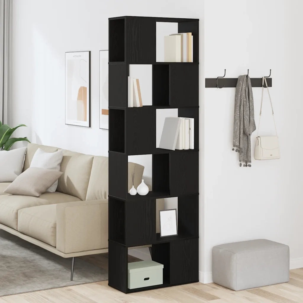 vidaXL Libreria/Divisorio Rovere Nero 60x24x186 cm