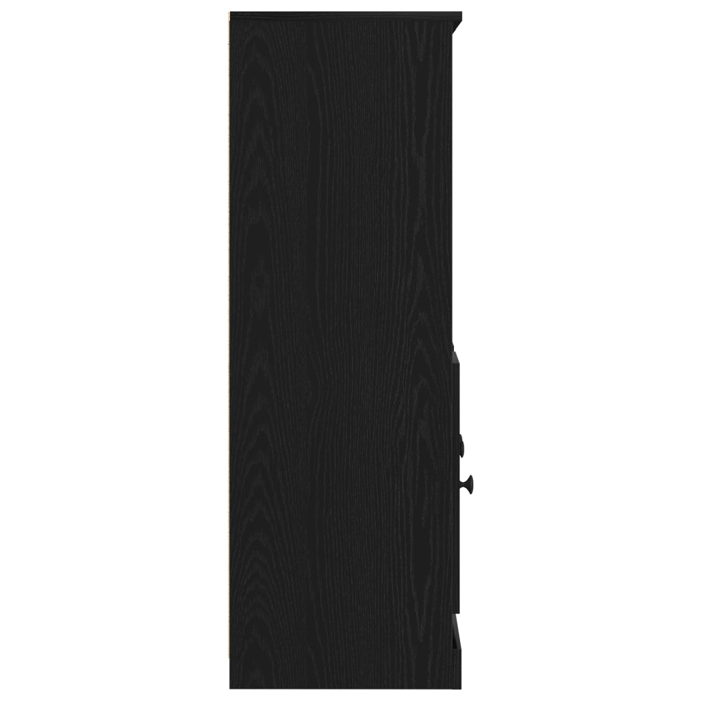 Highboard Nero Rovere 132x35,5x103,5 cm Legno ingegnerizzato