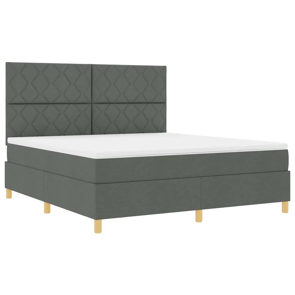 Letto a Sorgente LED Grigio scuro 180 x 200 cm Tessuto 3343195