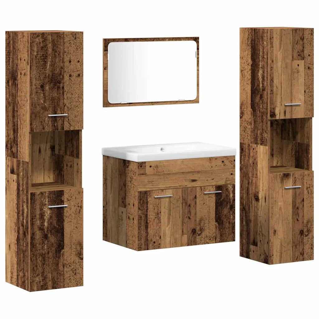 Set di Storage Montaggio a parete 4 pz Legno multistrato CFW1594637