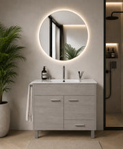 Mobile bagno con lavabo ORIGENBATH SAMOS senza specchio 80x40 cm rovere smoky