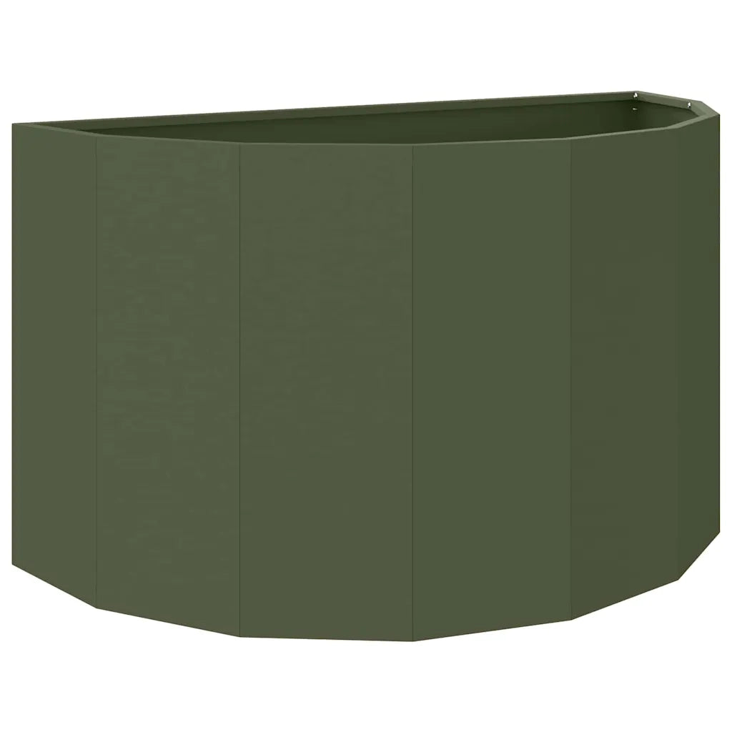 Fioriera | Cassetta per fiori | Vaso Verde oliva 90 x 45 x 50 cm Acciaio