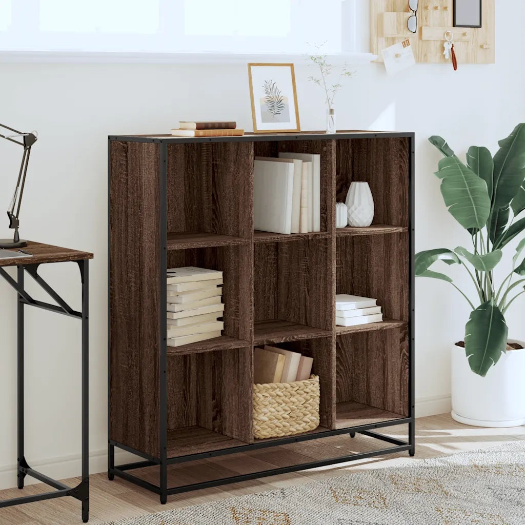 vidaXL Libreria Rovere Marrone 97,5x33x107,5 cm Multistrato e Metallo