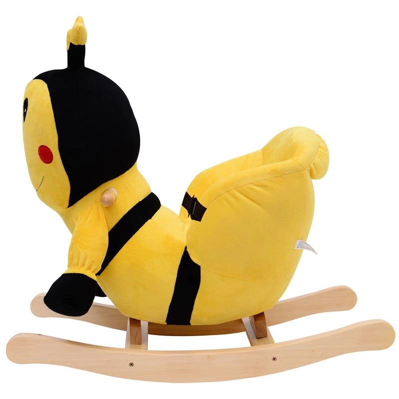 CAVALLO A DONDOLO IN LEGNO APE PER I BAMBINI 60 X 33 X 45CM GIALLO E NERO