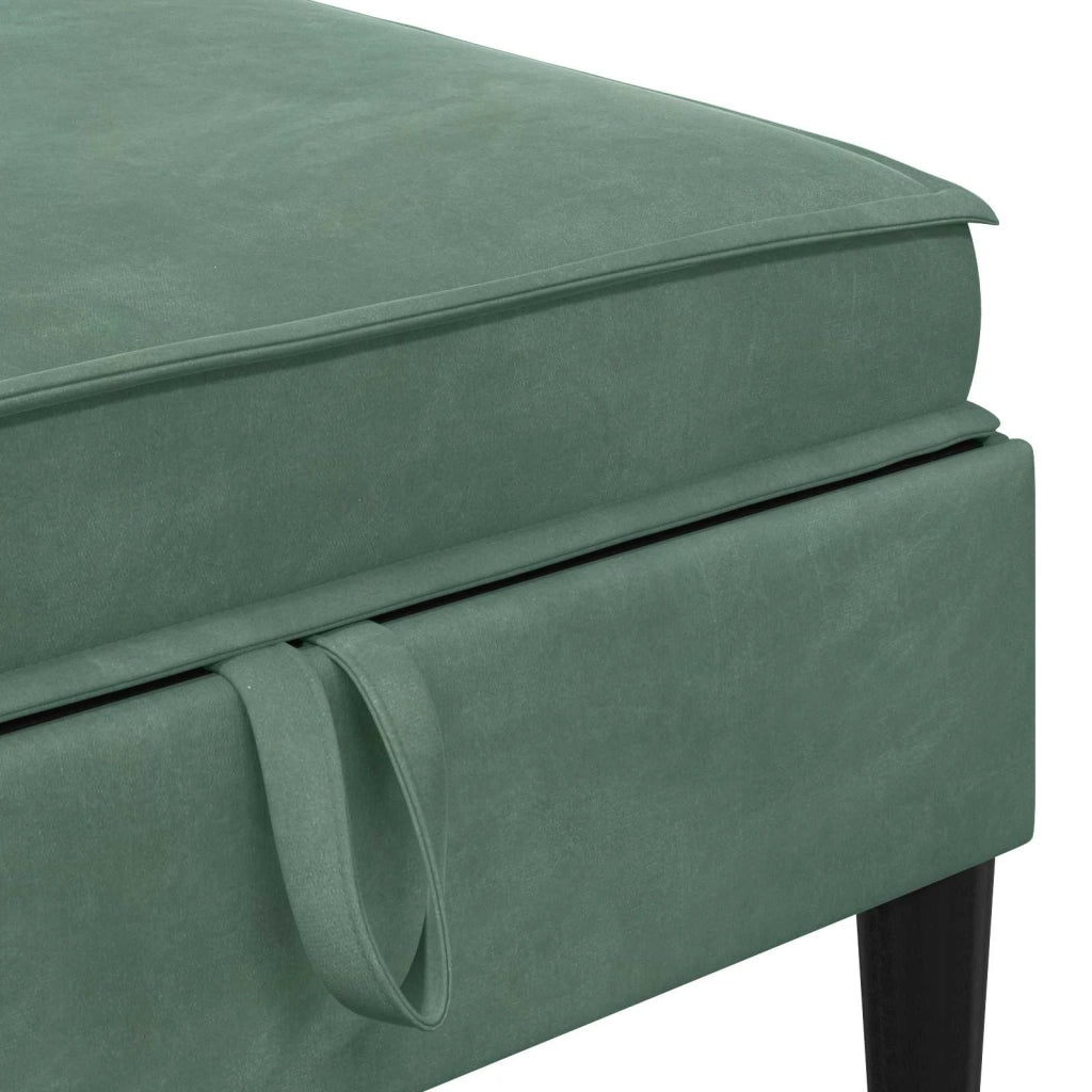 Pouf con Storage Verde Mare Velluto 42027142