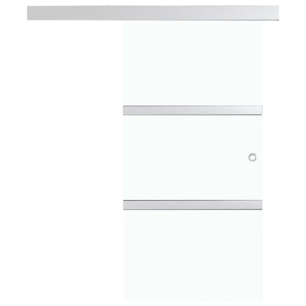 Porta Scorrevole Fermi Vetro ESG e Alluminio Argento 76x205 cm 288055