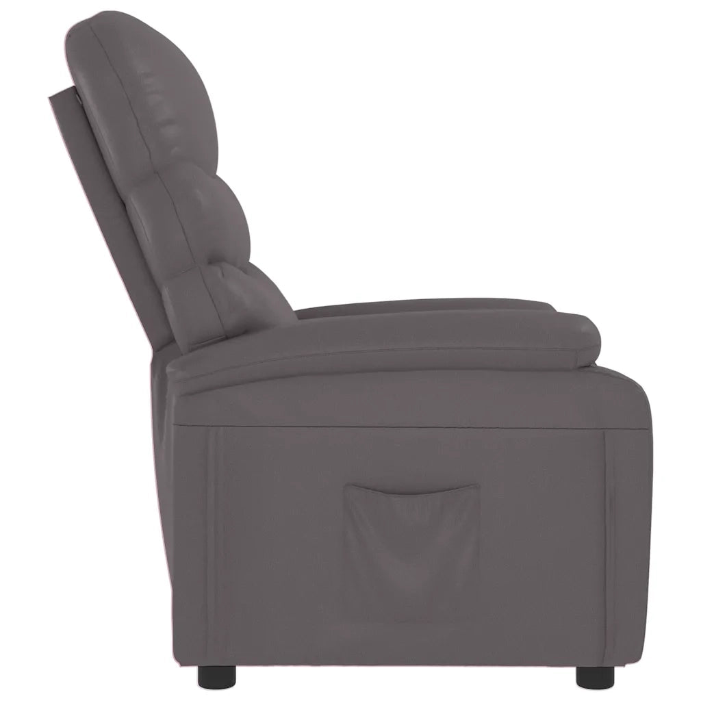 Poltrona Reclinabile Grigia in Similpelle 342689