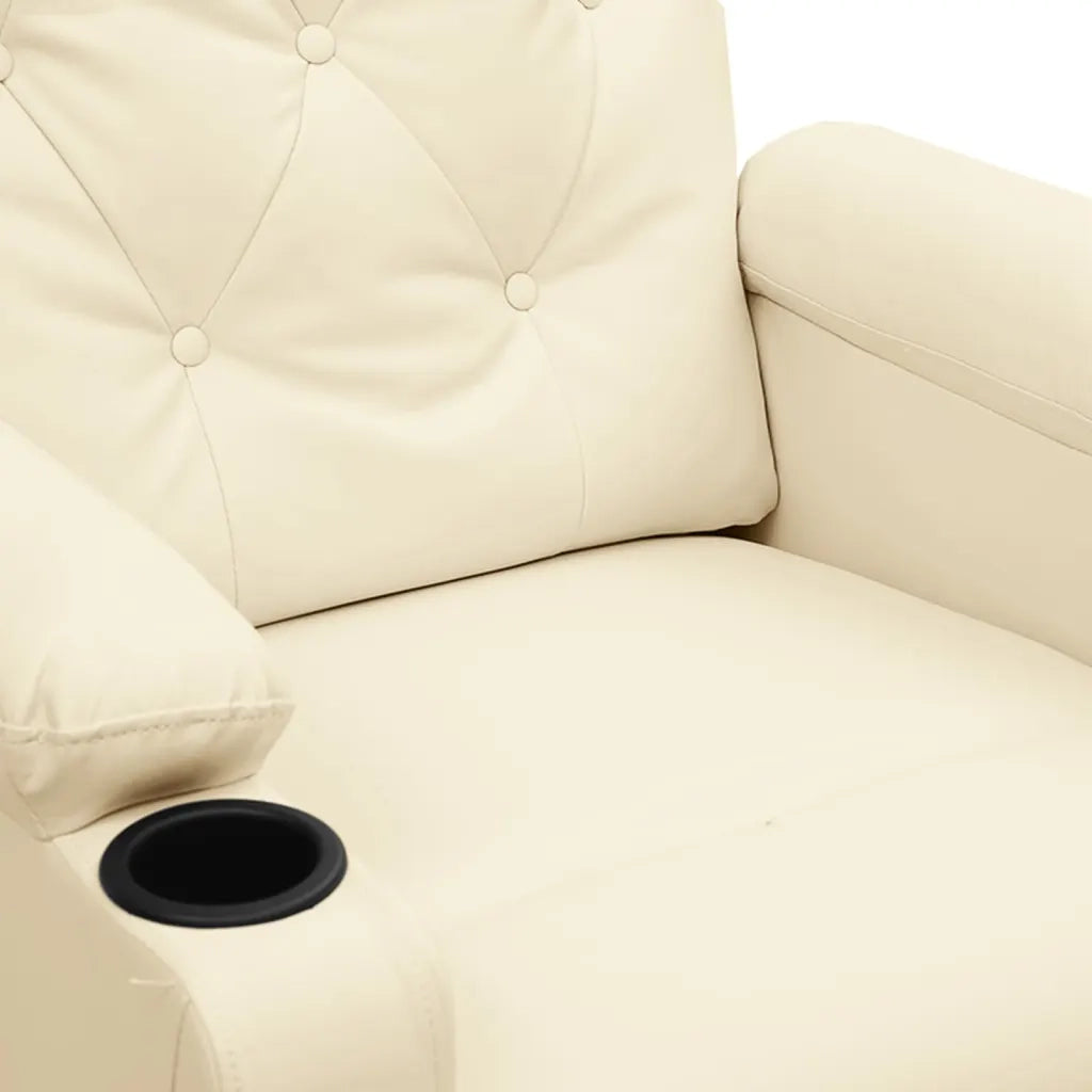 Poltrona Massaggiante Elettrica Crema Similpelle 3098873