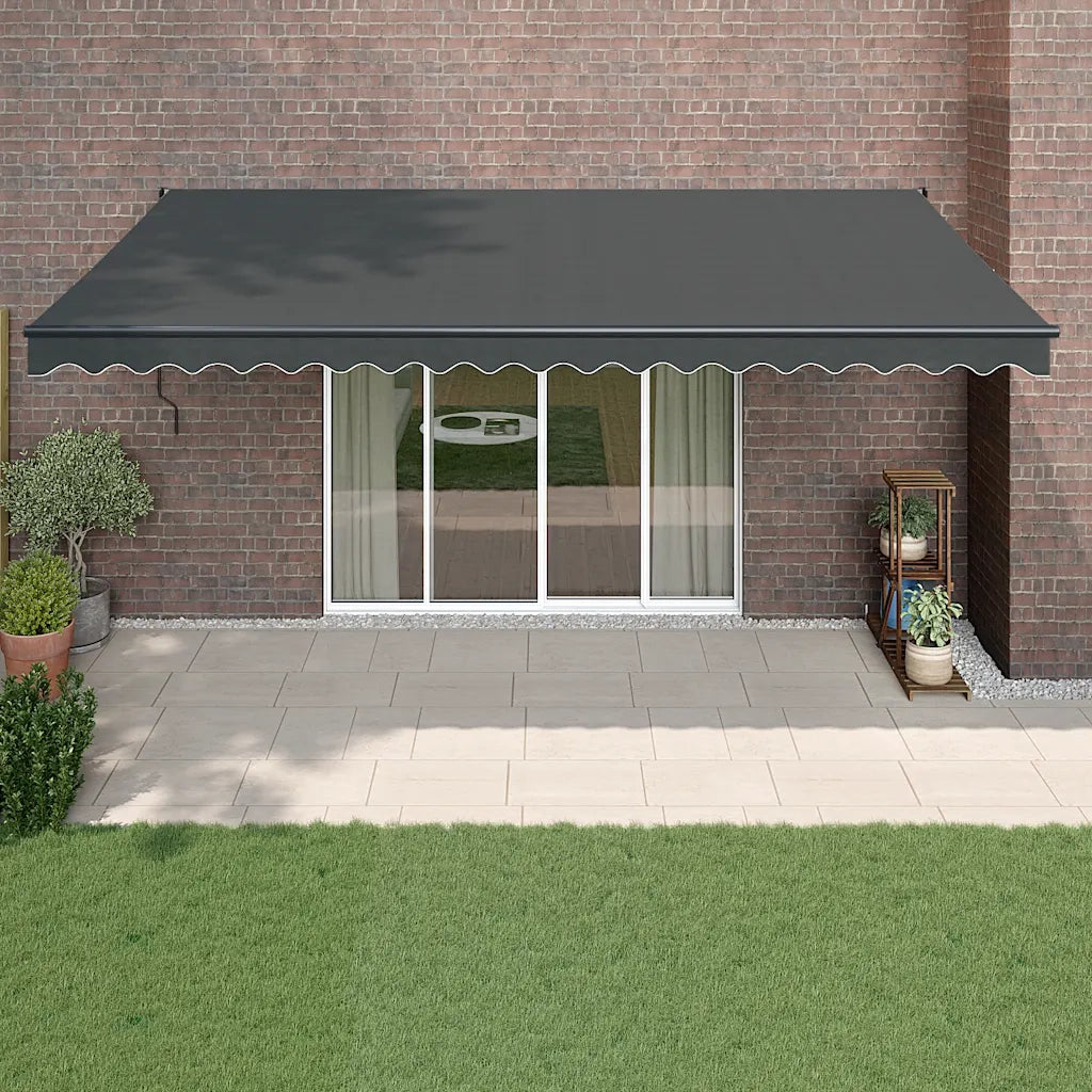 Tenda da Sole Retrattile Antracite 5x3 m in Tessuto e Alluminio 3154465