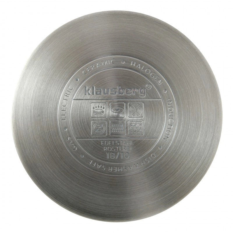 Klausberg KB-7214 Pentola in acciaio inox con coperchio da 5,9 l per tutti i piani cottura