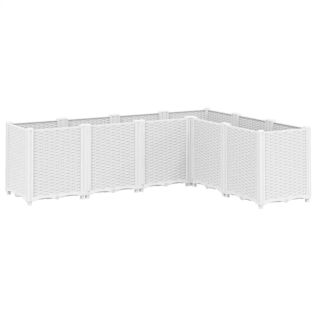 Fioriera | Cassetta per fiori | Vaso da Giardino Bianca 160x120x53 cm in PP