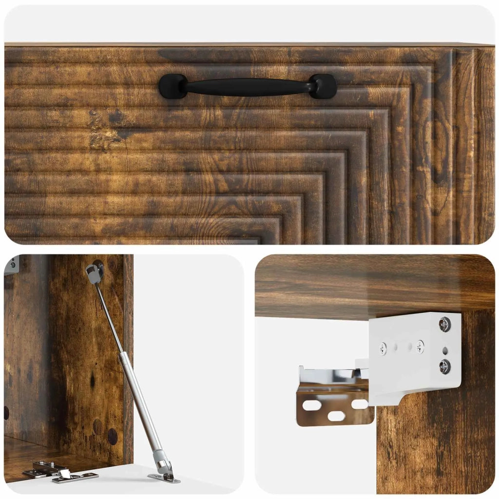 Mobile Porta TV da Muro Rovere Fumo 78,5 x 31 x 30 cm