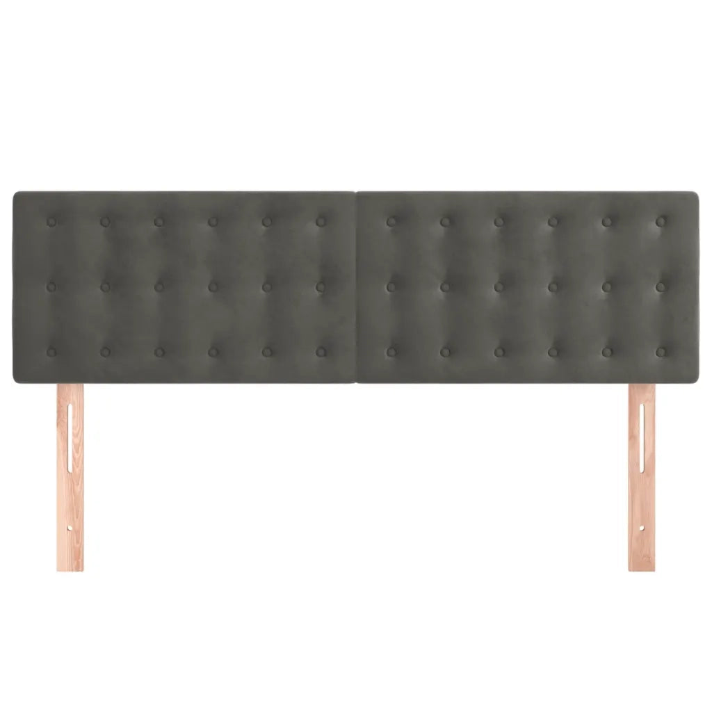 Testiera Grigio Scuro 144x5x78/88 cm in Velluto 346471