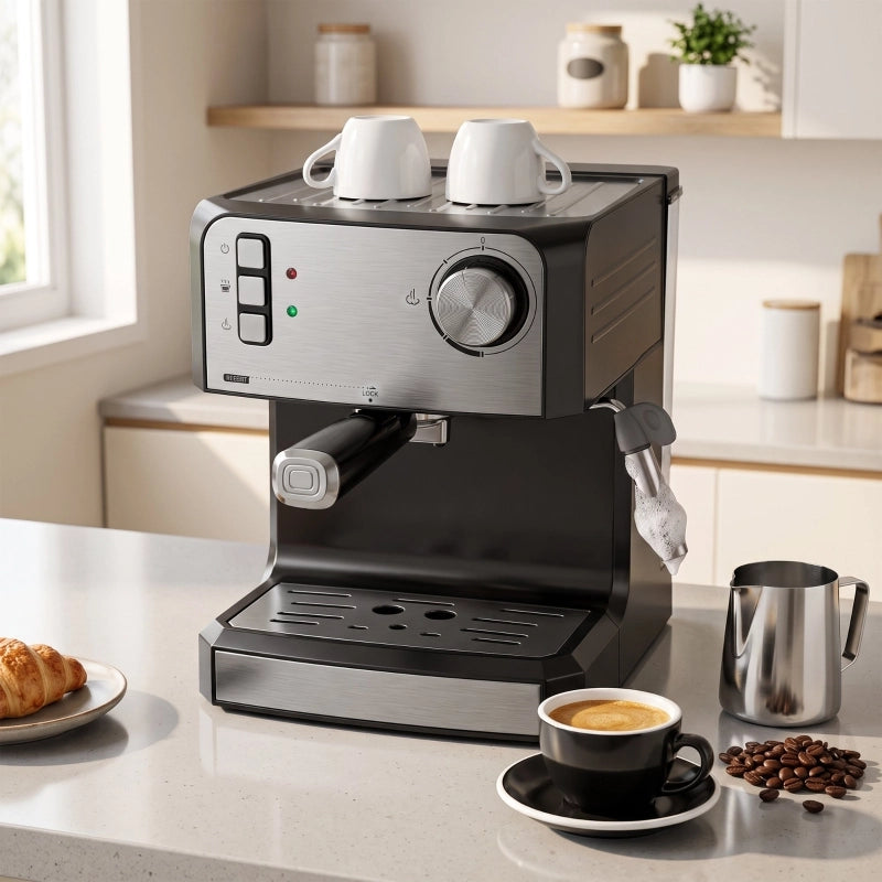 Macchina per caff¨¨ espresso, 20 bar con montalatte, serbatoio dell'acqua da 1,6 litri, nera