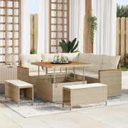Set Divano da Giardino 8 pcs Beige polyrattan 3362906