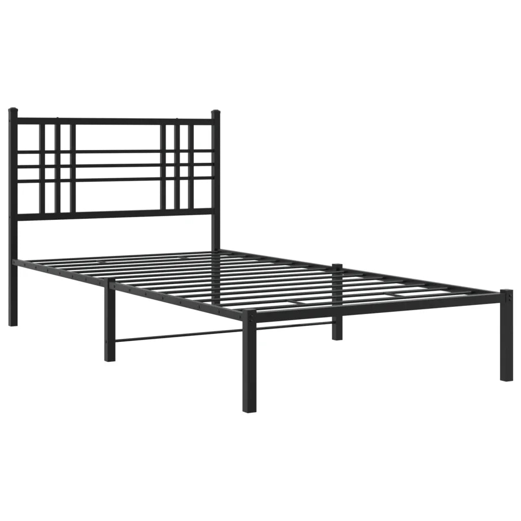 Giroletto con Testiera Metallo Nero 100x200 cm 376319