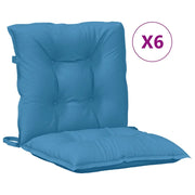 Cuscini Sedia Schiena Bassa 6 pz | Cuscini per sedie Blu M¨¦lange 100x50x7 Tessuto