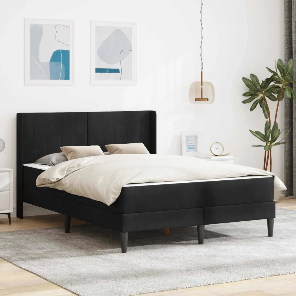 Struttura letto con materasso Nero 140 x 190 cm Velluto 3414865