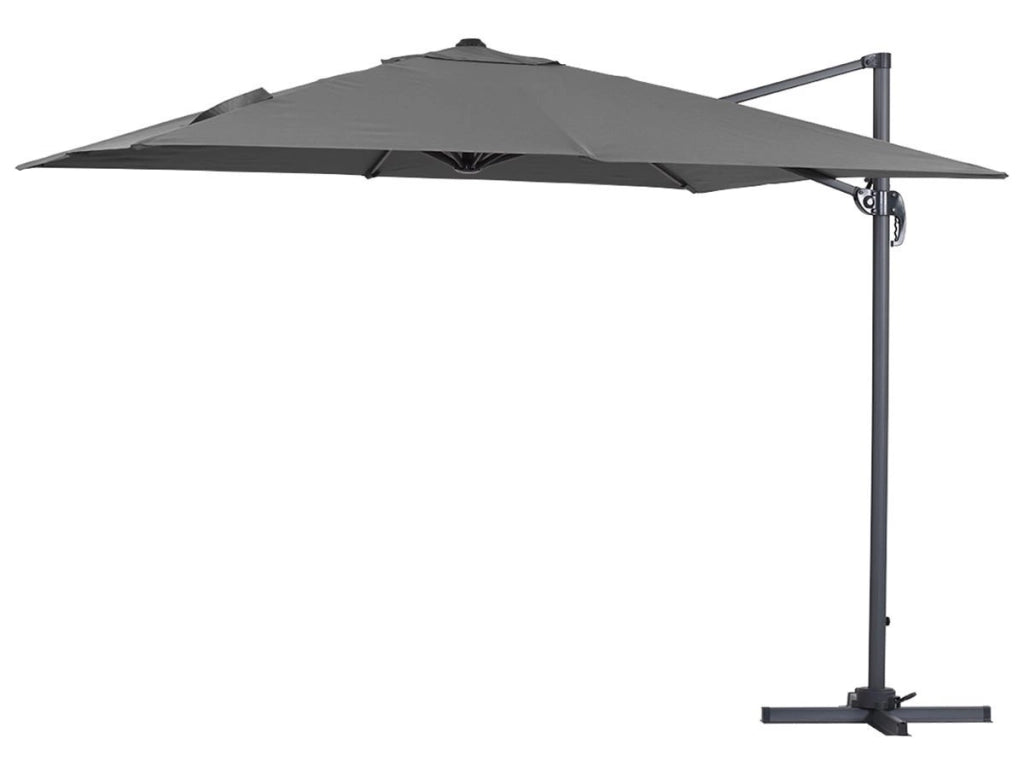 Ombrellone da giardino decentrato in alluminio SUN 3 - Quadrato  - 3 x 3 m - Grigio