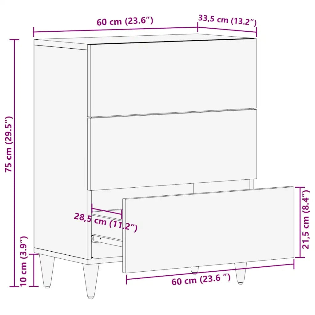 vidaXL Armadi e Ripostigli Marrone 60 x 33.5 x 75 cm