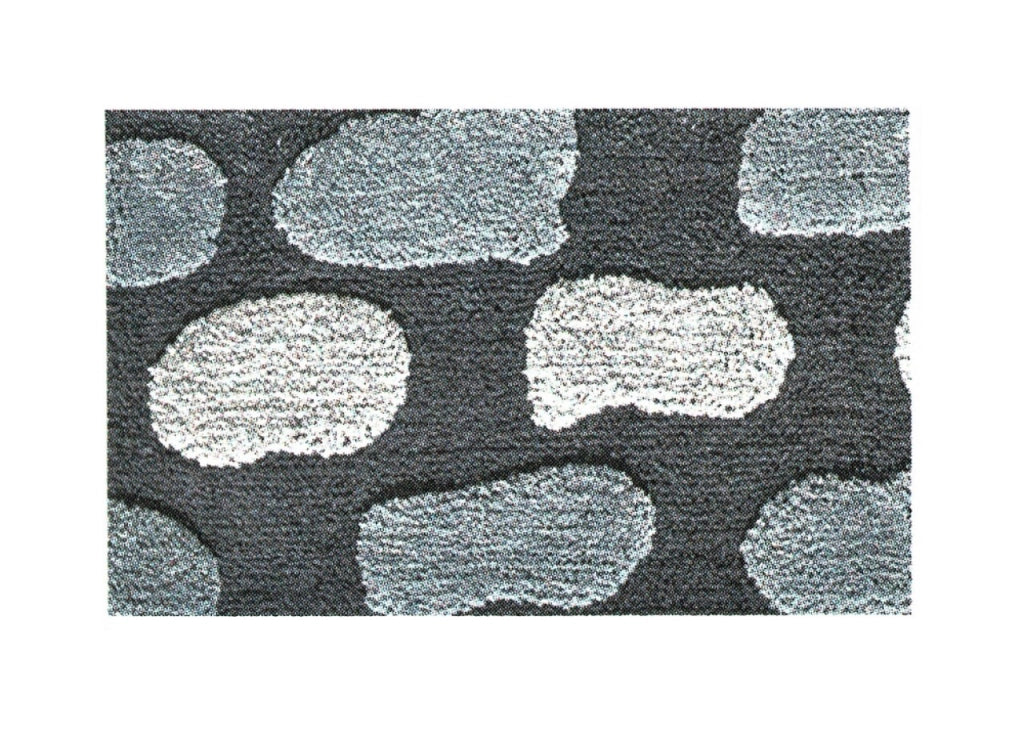 Tappeto Da Bagno Antiscivolo Disegno Stone Colore Grigio - Par 3Pz - Grigio