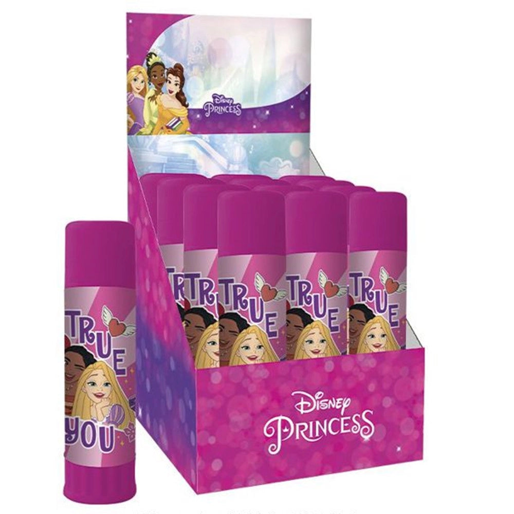 Trade Shop - Set 12 Pz Colla Stick Da 25gr Grafica Principesse Per Scuola Regali Feste Bambine 964540 -