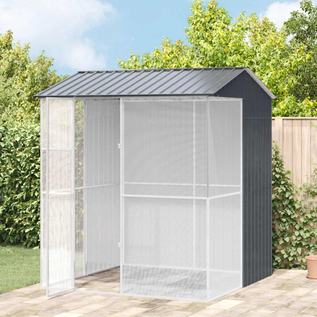 Gabbia per Uccelli Antracite 215x210x247 cm in Acciaio
