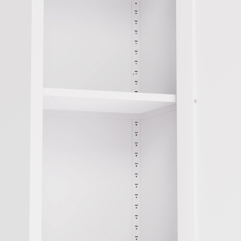 Armadio contenitore con 2 ante e 5 ripiani - per bagno e cucina - in metallo - 180.3x30x30 cm - bianco
