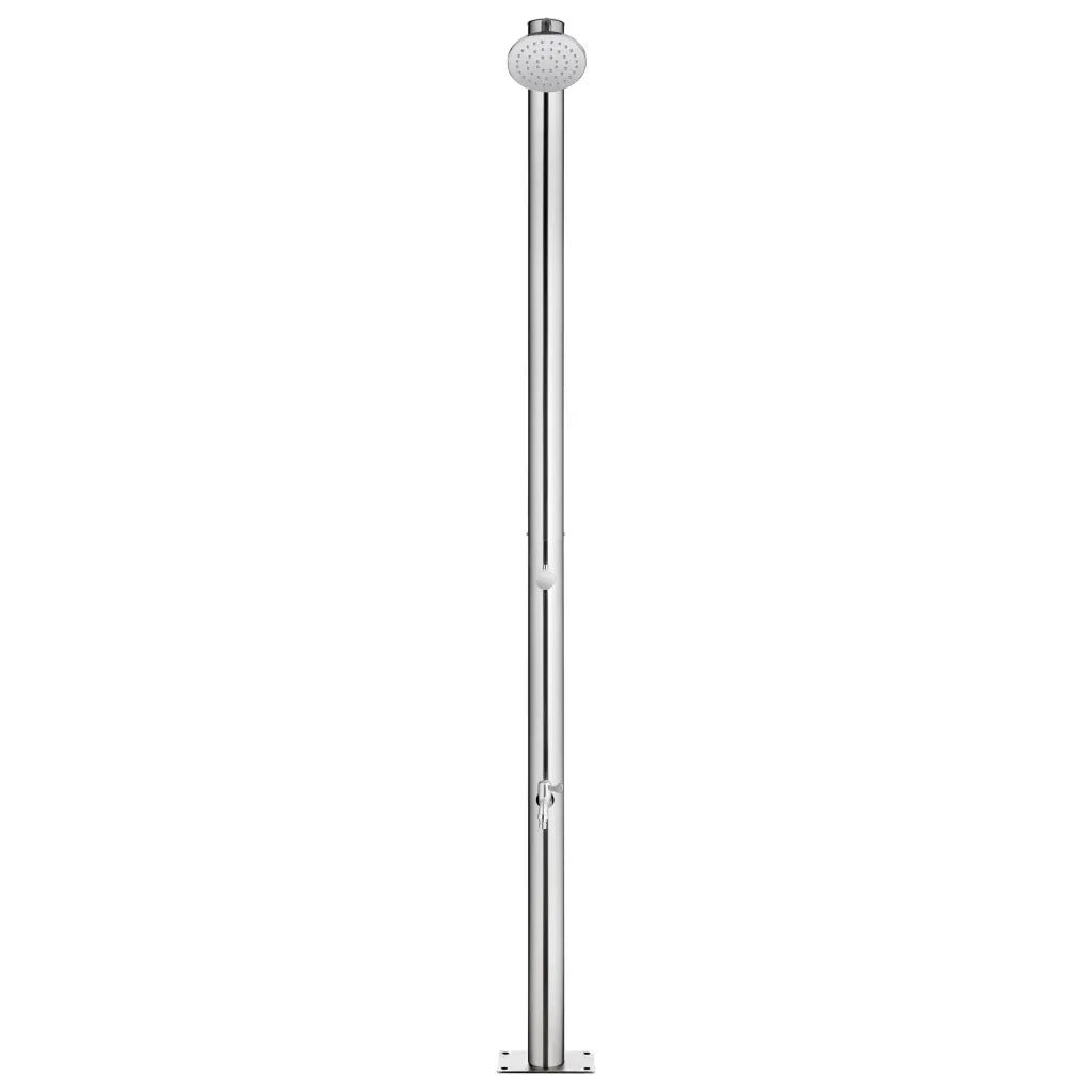 Doccia da Giardino con Base Grigia 220 cm in Acciaio Inox 3070783