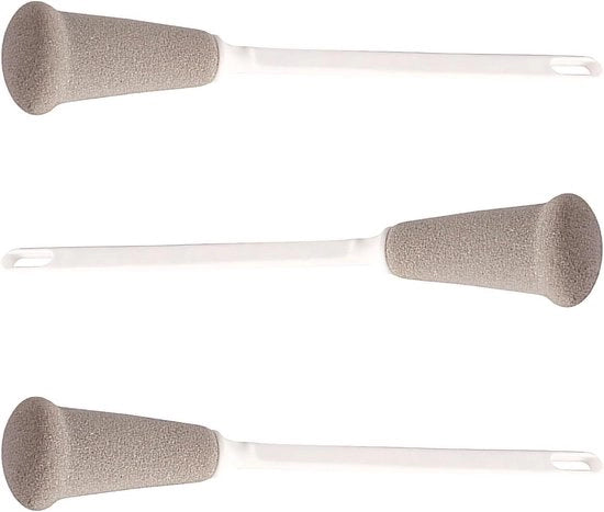 Set di 3 Spugne di Vetro Flessibili - Manico Estensibile - Spugna per Vaschette, Fiaschi, Calici e Fiaschi per Bambini