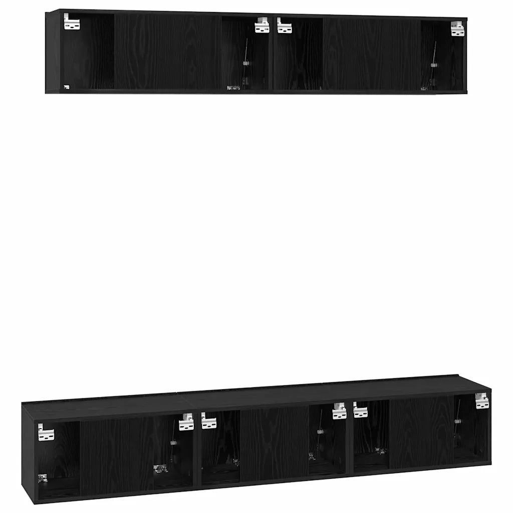 Set mobile TV 5 pcs Rovere Nero Legno multistrato 3393214