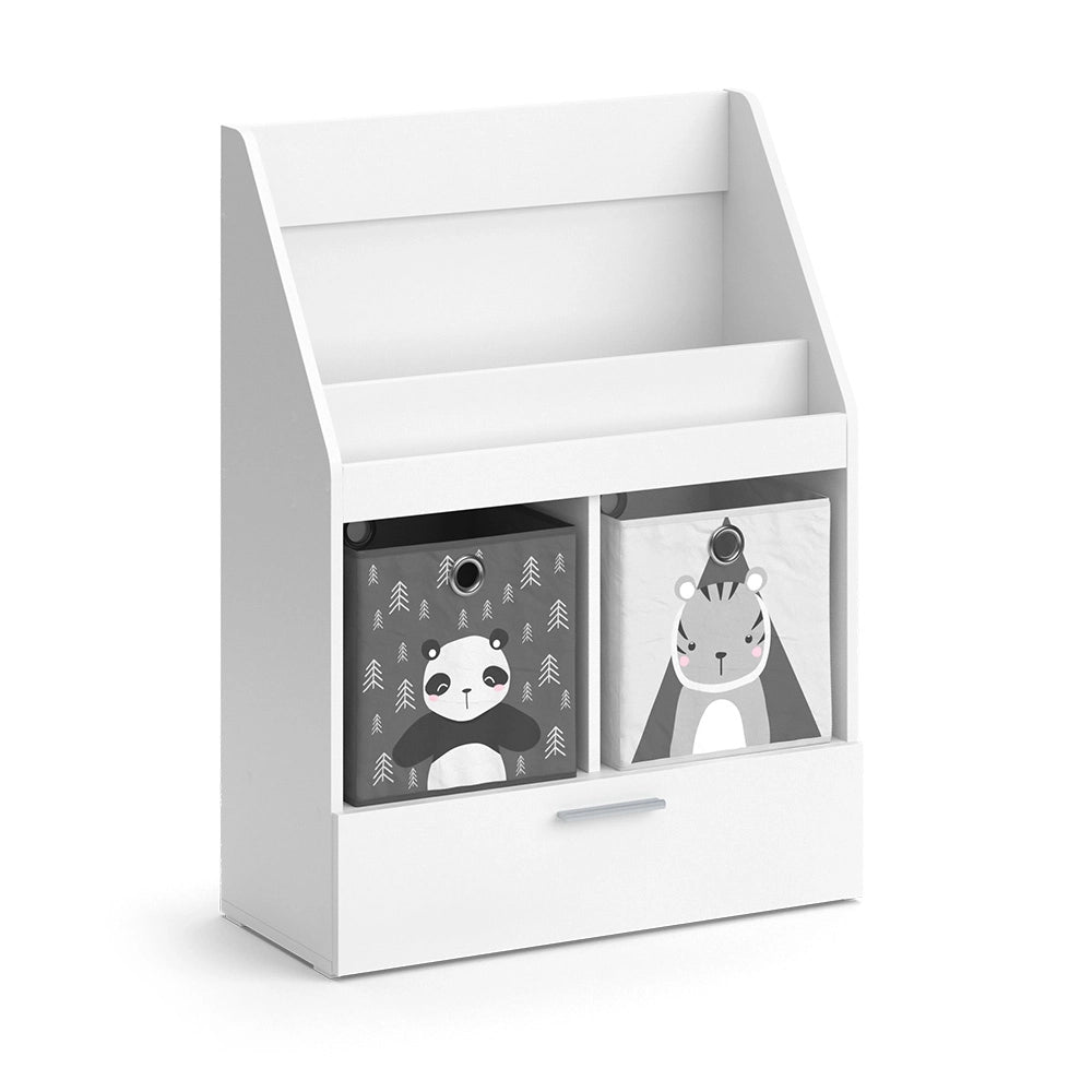 Vicco Libreria bambini Bianco 31.2 x 96.2 cm con cassetto e 2 scatole pieghevoli opt.2