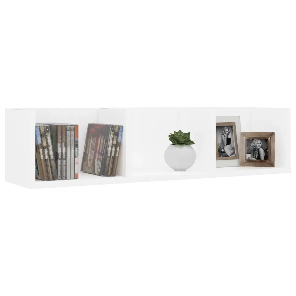 Scaffale Porta CD a Parete Bianco 75x18x18 cm in Multistratocod mxl 97366