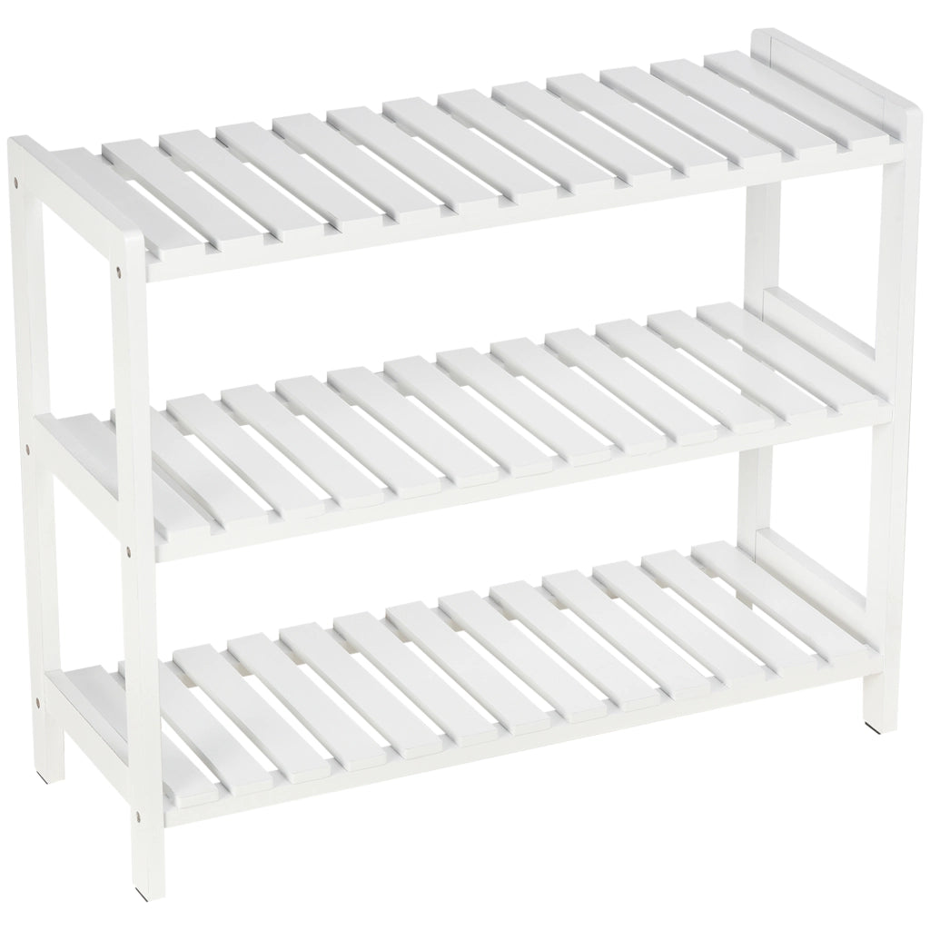 Scarpiera a 3 Ripiani per Ingresso ¨C zephmum ¨C Bianco 70x26x57.5 cm